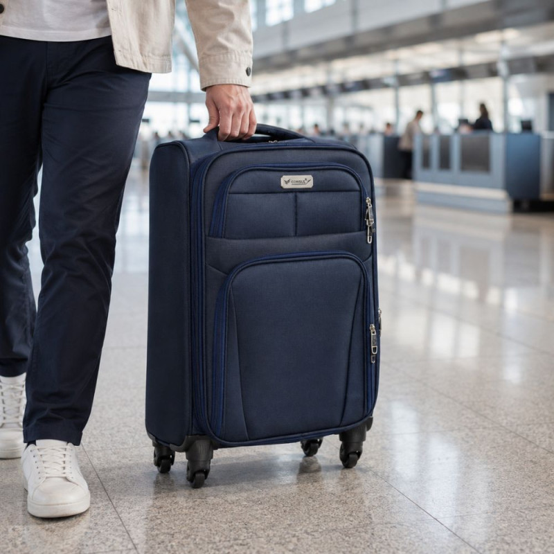 Navy Blue Trolley Luggage -86cm