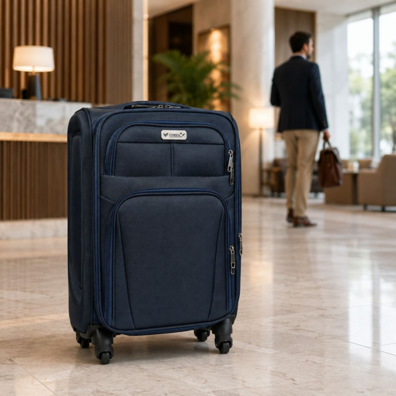 Navy Blue Trolley Luggage -86cm