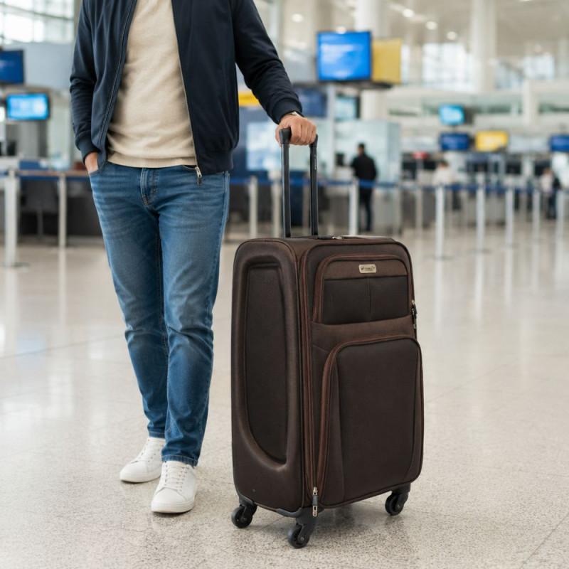 Brown Travel Trolley Luggage -86cm