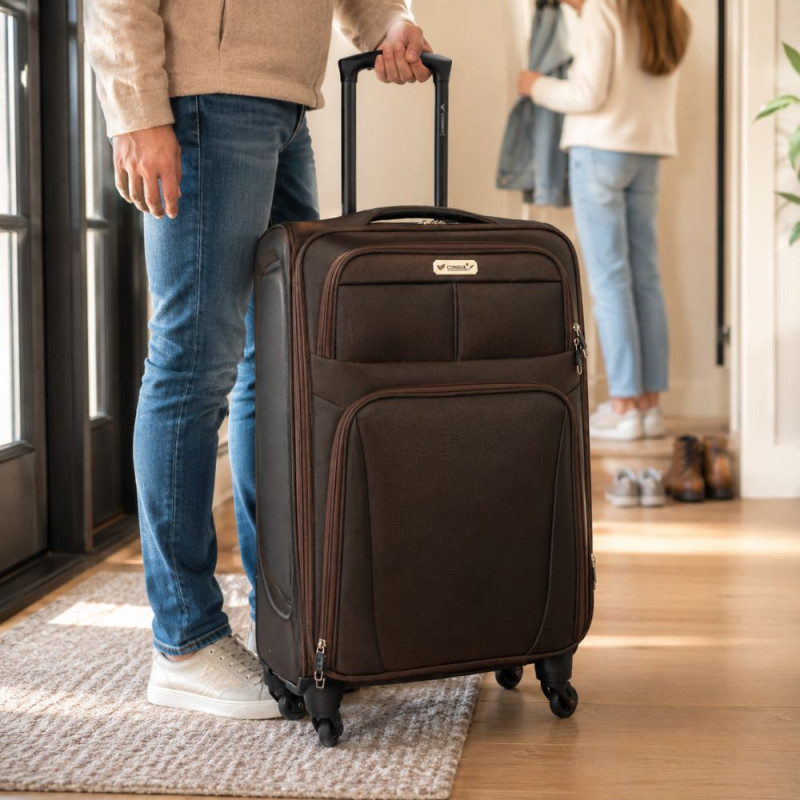 Brown Travel Trolley Luggage -86cm