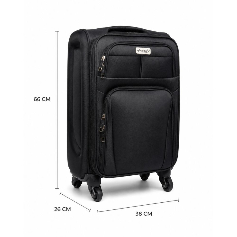 Black Rolling Trolley Suitcase -66cm
