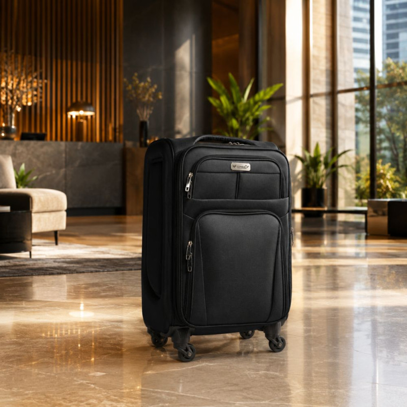 Black Rolling Trolley Suitcase -66cm