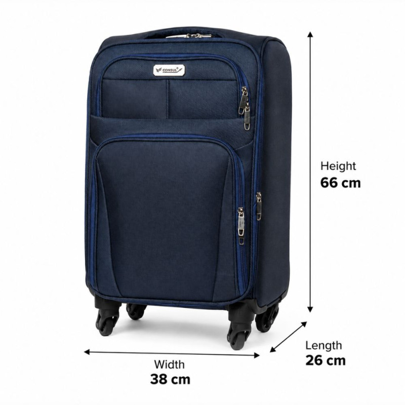 Blue Rolling Trolley Luggage - 66cm