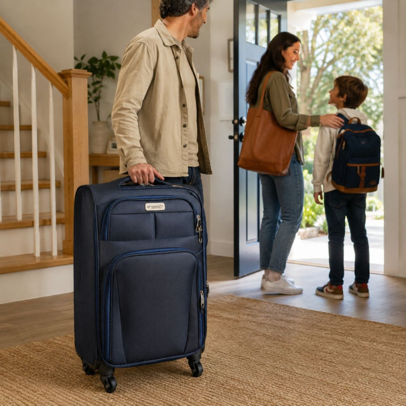Blue Rolling Trolley Luggage - 66cm