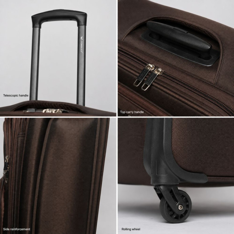 Brown Trolley Suitcase -56cm