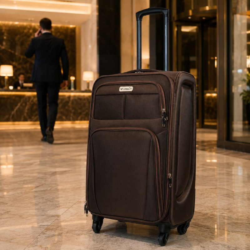Brown Trolley Suitcase -56cm