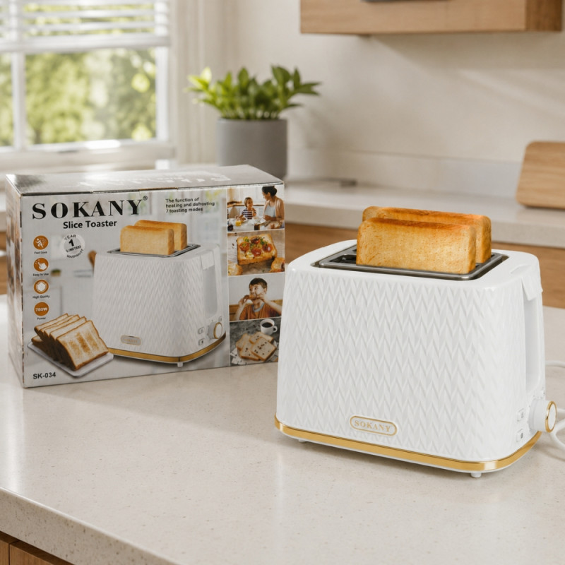 Slice Toaster – White (H:18.5cm X W:23cm X L:14.5cm)