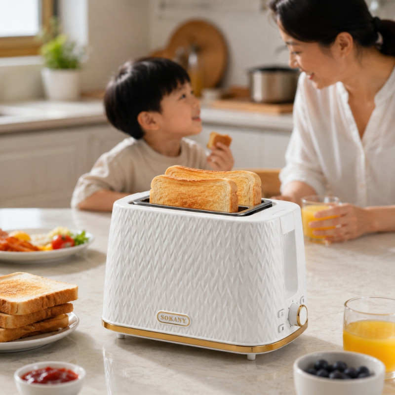 Slice Toaster – White (H:18.5cm X W:23cm X L:14.5cm)