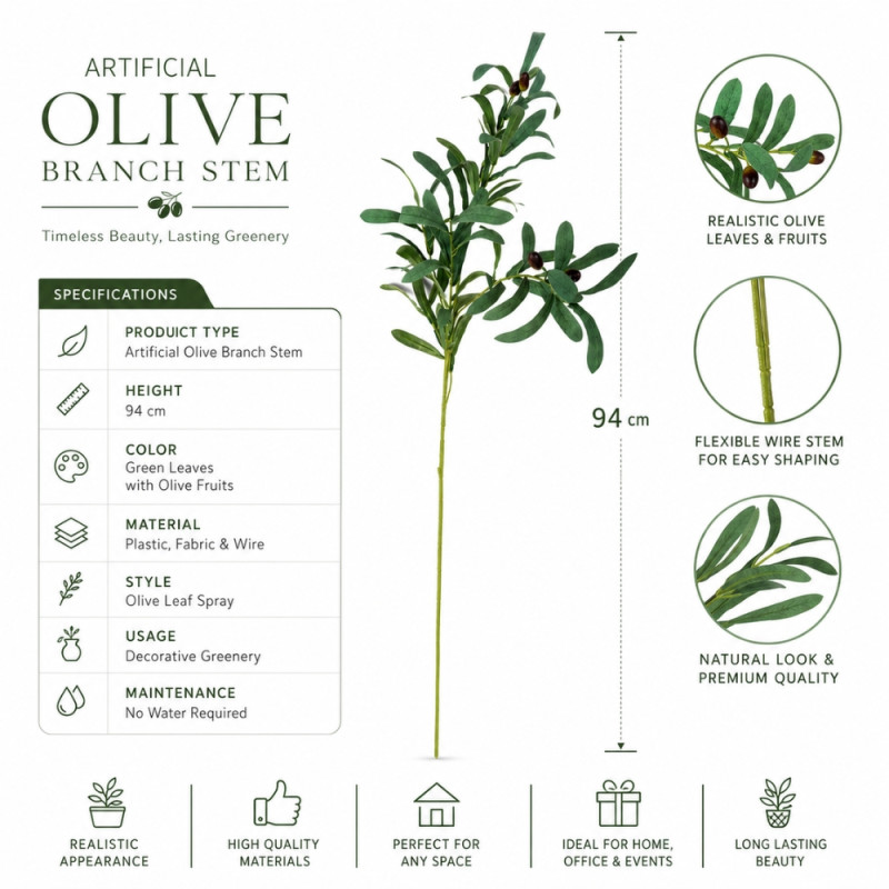 Modern Olive Tree A. Flower – Green Premium Quality (H-94cm)