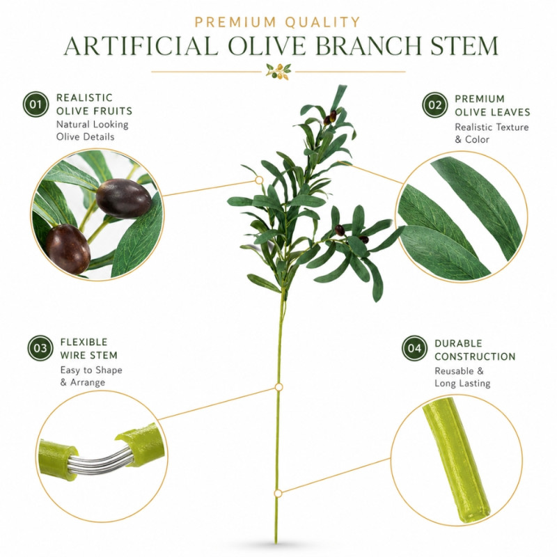 Modern Olive Tree A. Flower – Green Premium Quality (H-94cm)