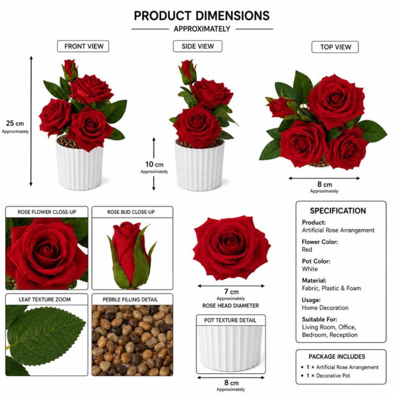 Elegant Artificial Flower – Rad Green Premium Quality (25 x 8 cm)
