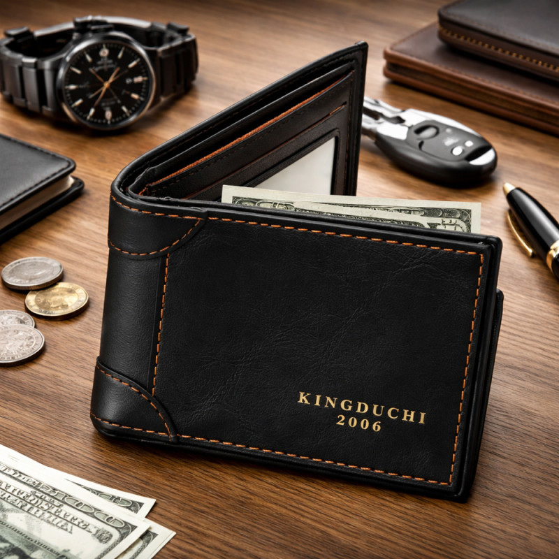 Men Bifold Wallet With Id Window