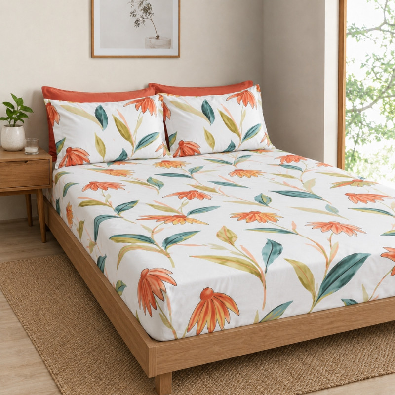 Mosaic Mix Three-piece Bed Sheet Designed for Modern Living &amp; Home Comfort – Multi Color (3 PCS)