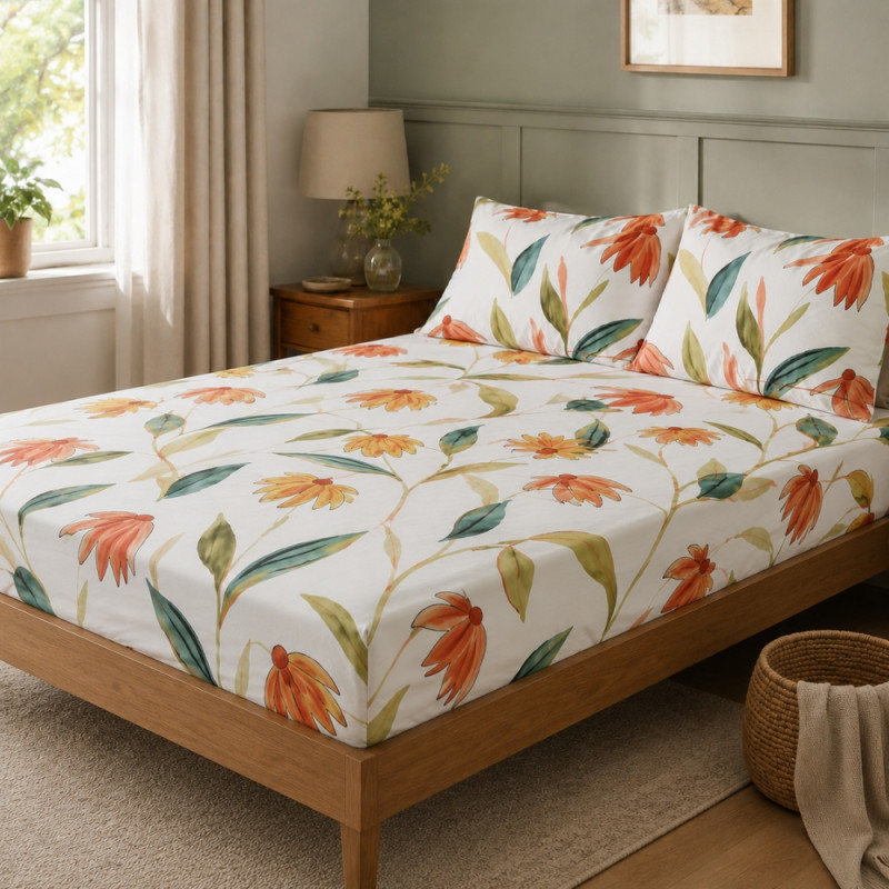 Mosaic Mix Three-piece Bed Sheet Designed for Modern Living &amp; Home Comfort – Multi Color (3 PCS)