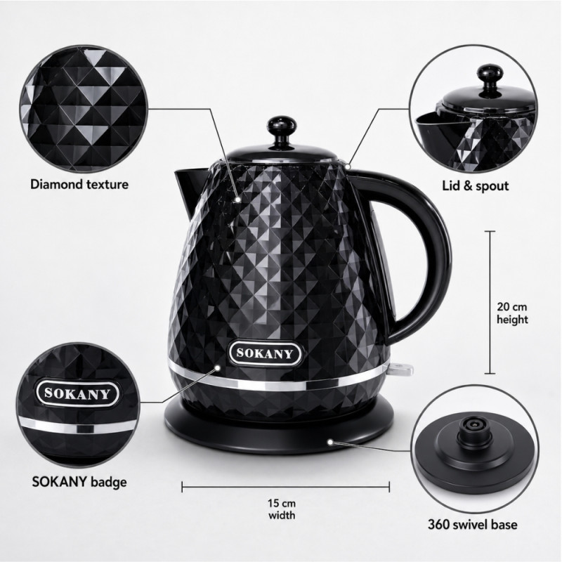 Electric Kettle – Black (1.7L)