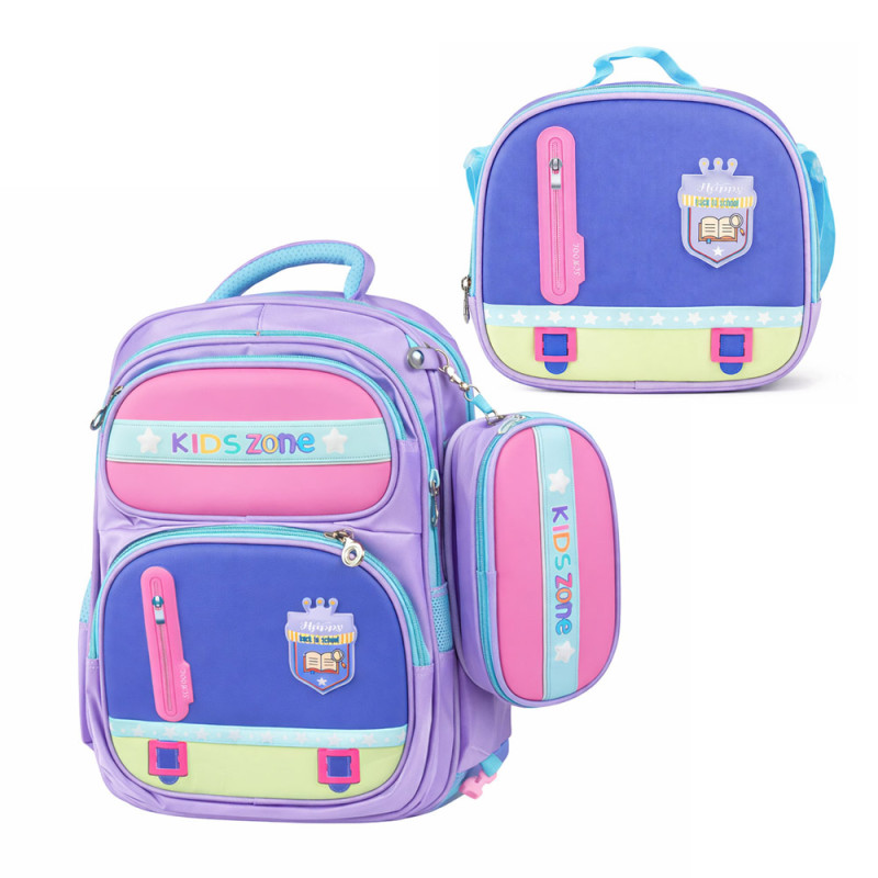 Kids 3-Piece Essential School Set, Backpack, Lunch Bag & Pencil Case – Enchanted Lavender