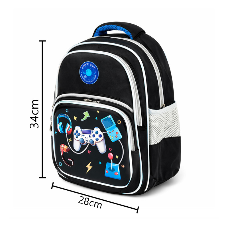 Pro-Gamer Gear Backpack – Midnight Black Gaming Edition (34cm)