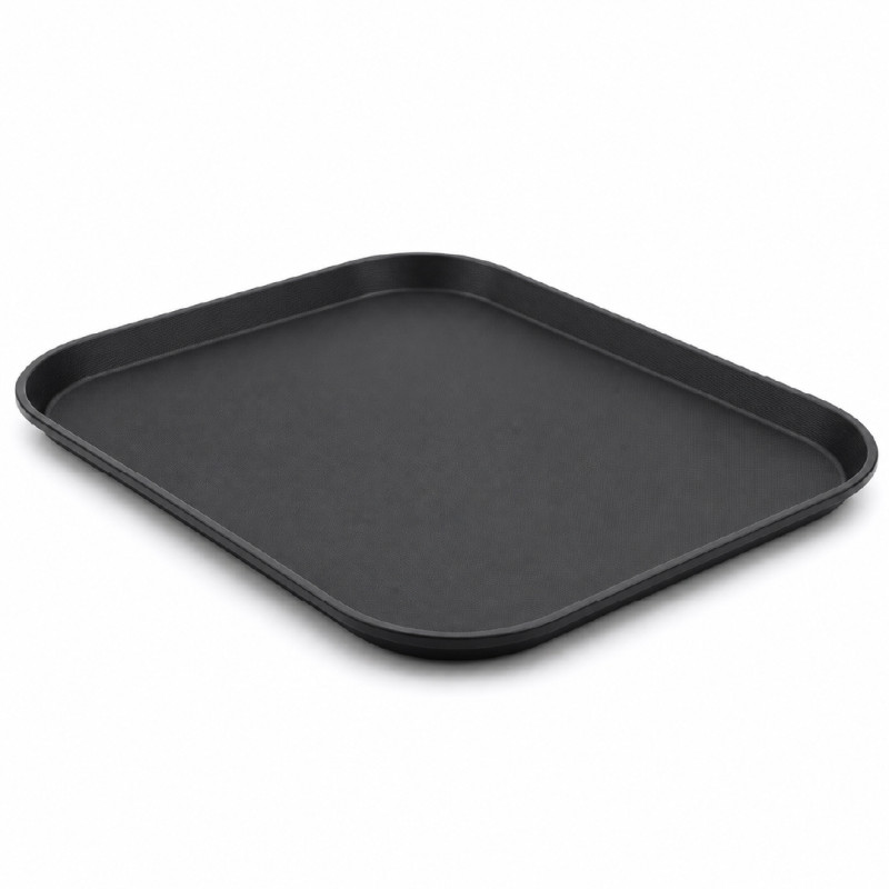 Rectangular Non-Slip Service Tray – Black (40x30cm)