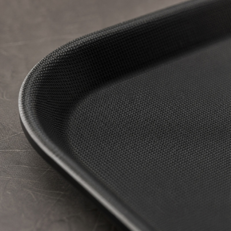Rectangular Non-Slip Service Tray – Black (40x30cm)