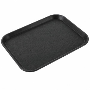 Professional PP Black Fast Food Serving Tray – Non-Skid Design (36cm) Professional PP Black Fast Food Serving Tray – Non-Skid Design (36cm)