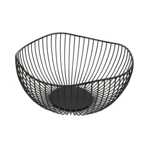Modern Black Metal Wire Fruit Basket Designed for Durable and Functional Home Storage – Black