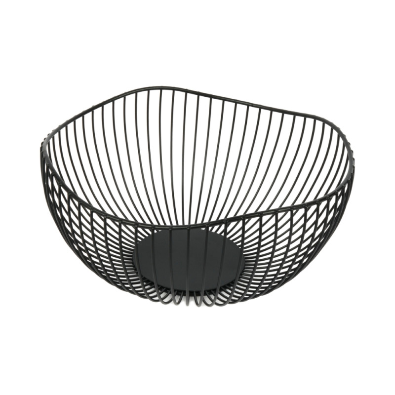 Modern Black Metal Wire Fruit Basket Designed for Durable and Functional Home Storage – Black