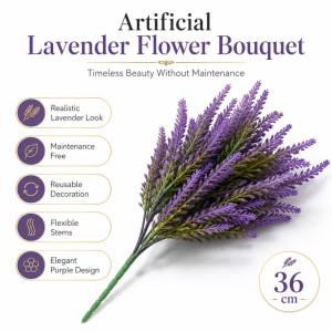 Deluxe Artificial Flower – Violet Premium Quality (H-36cm)