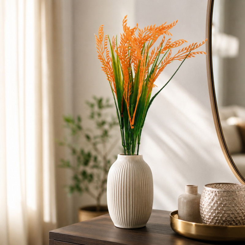 Tangerine Touch Artificial Plant Designed for Home Décor &amp; Event Styling – Orange (H-43 CM)