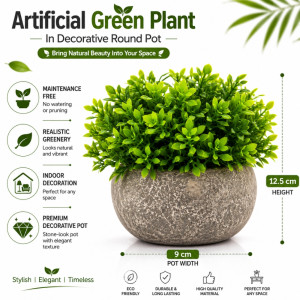 Timber Craft Artificial Flower Designed for Home Décor &amp; Event Styling – Green (H-12.5, W-9 CM)