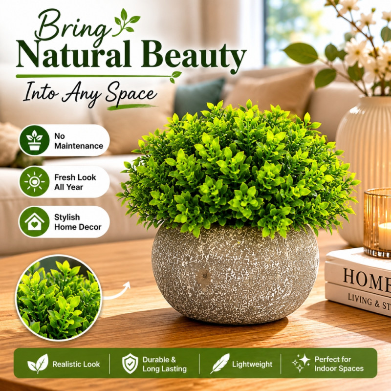 Timber Craft Artificial Flower Designed for Home Décor &amp; Event Styling – Green (H-12.5, W-9 CM)