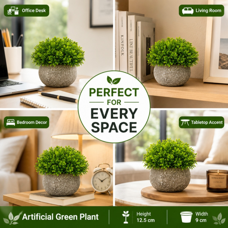 Timber Craft Artificial Flower Designed for Home Décor &amp; Event Styling – Green (H-12.5, W-9 CM)