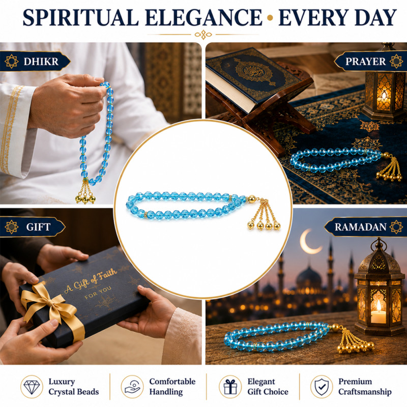 Essential Tasbih – Cyan Premium Quality (25 cm)