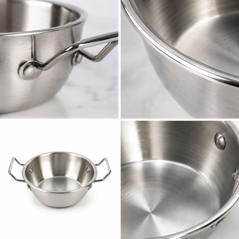 Stainless Steel Cooking Pot with Side Handles – Silver