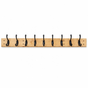 Mocha Style Wall-mounted Coat Rack Designed for Smart Storage &amp; Organization – Brown (H-8, W-5.9, L-60.5 CM)