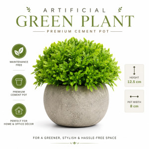Polished Comfort Artificial Plant Designed for Home Décor &amp; Event Styling – Green (H-12.5, W-8 CM)