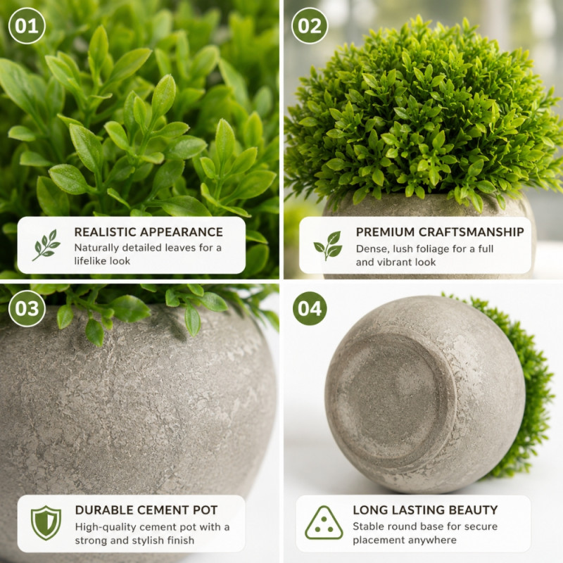 Polished Comfort Artificial Plant Designed for Home Décor &amp; Event Styling – Green (H-12.5, W-8 CM)