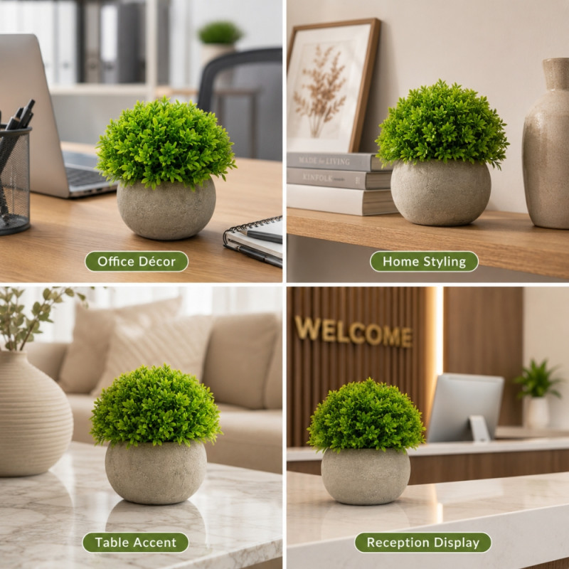 Polished Comfort Artificial Plant Designed for Home Décor &amp; Event Styling – Green (H-12.5, W-8 CM)