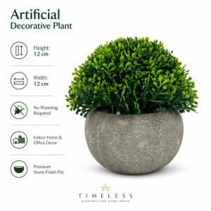 Deep Form Artificial Topiary Designed for Home Décor & Event Styling – Green (H-12, W-12 CM)