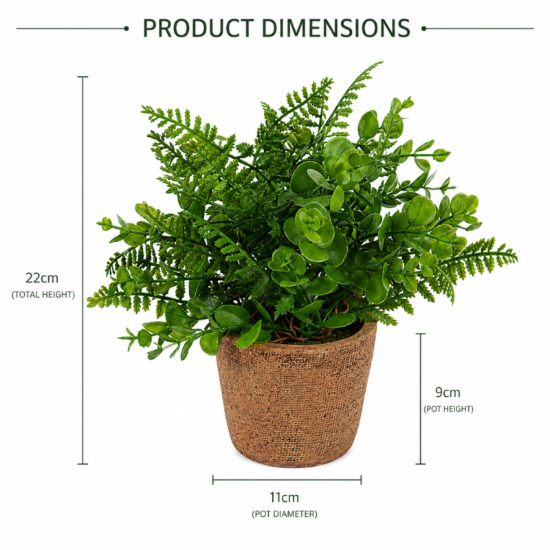 Professional Artificial Faux Potted Plant – Vibrant Orange &amp; Green in Gray Pot (22cm)