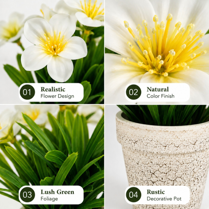 Jade Craft Artificial Daffodil Plant Designed for Home Décor &amp; Event Styling – Green