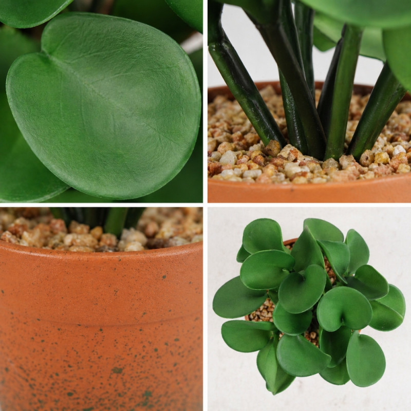 Professional Artificial Mini Succulent Plant – Vibrant Orange & Green in Gray Pot (20cm)