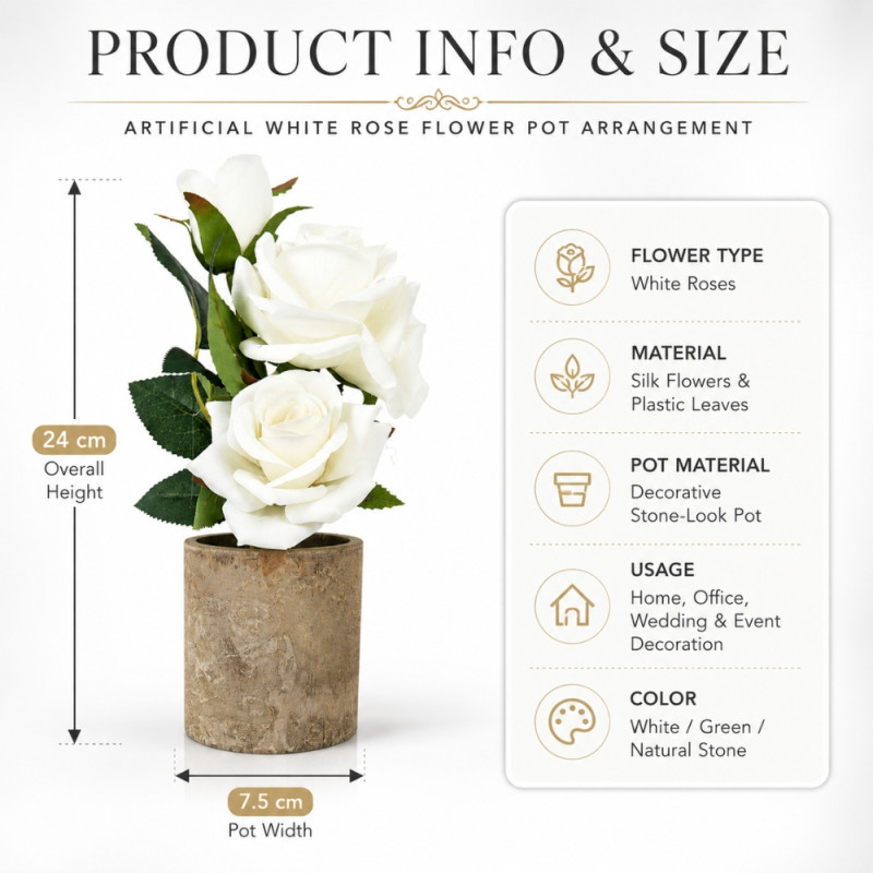 Superior Artificial Flower – Light Brown Premium Quality (24 x 7.5cm)