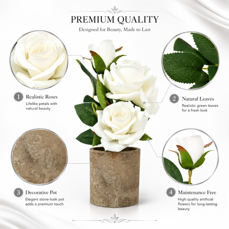Superior Artificial Flower – Light Brown Premium Quality (24 x 7.5cm)