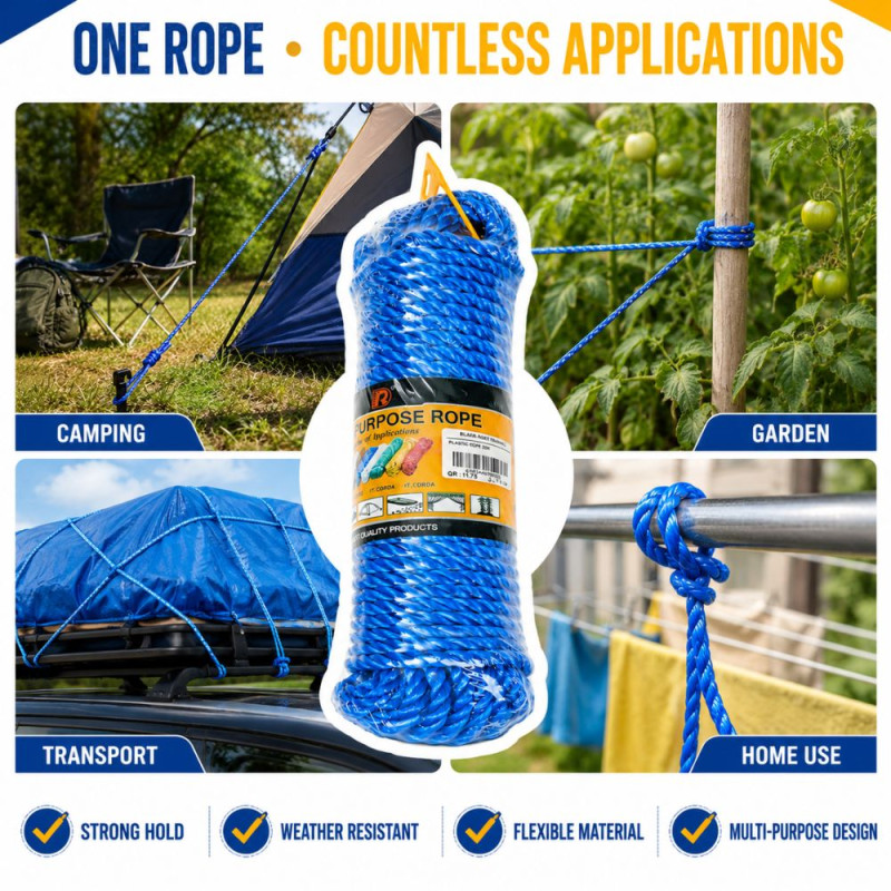 Stylish PLASTIC ROPE 20M – Blue Premium Quality (20 meters)