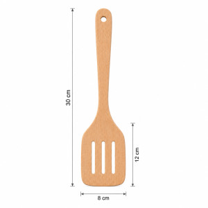 Prime One Wooden Spatula Designed for Everyday Cooking &amp; Kitchen Excellence – Wooden (H-30, W-8, L-12 CM)