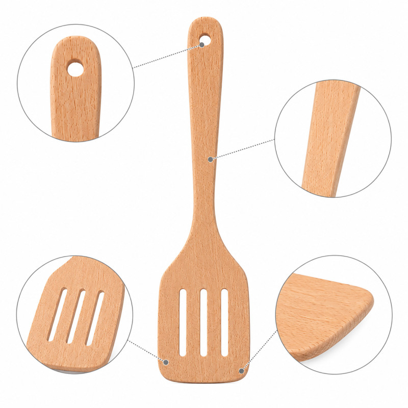 Prime One Wooden Spatula Designed for Everyday Cooking &amp; Kitchen Excellence – Wooden (H-30, W-8, L-12 CM)