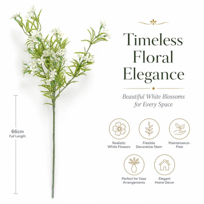 Superior Artificial Flower – Green Premium Quality (66cm)