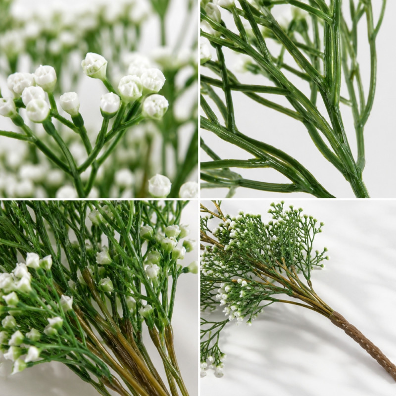 Foundational artificial baby's breath flowers are approximately 48 cm tall and feature flexible stems for easy arrangement – Green (48cm)