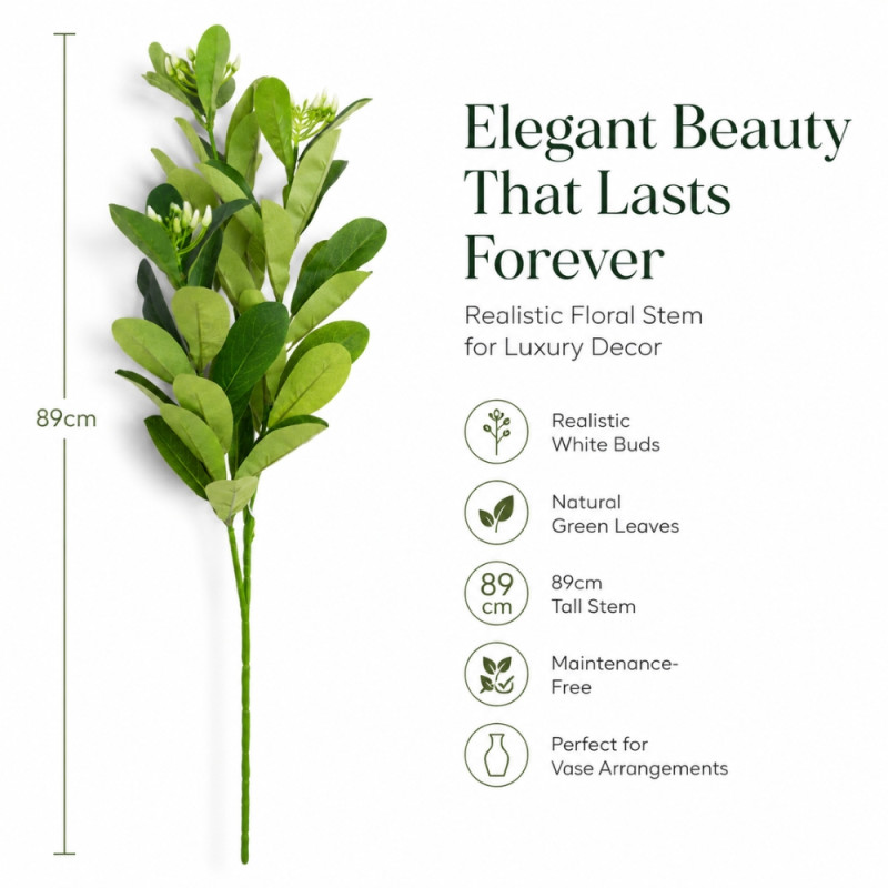 Premium Artificial Flower – Green Premium Quality (89cm)