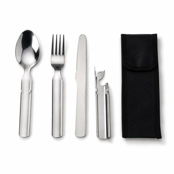 All In One Camping Cutlery Set - Stainless Steel